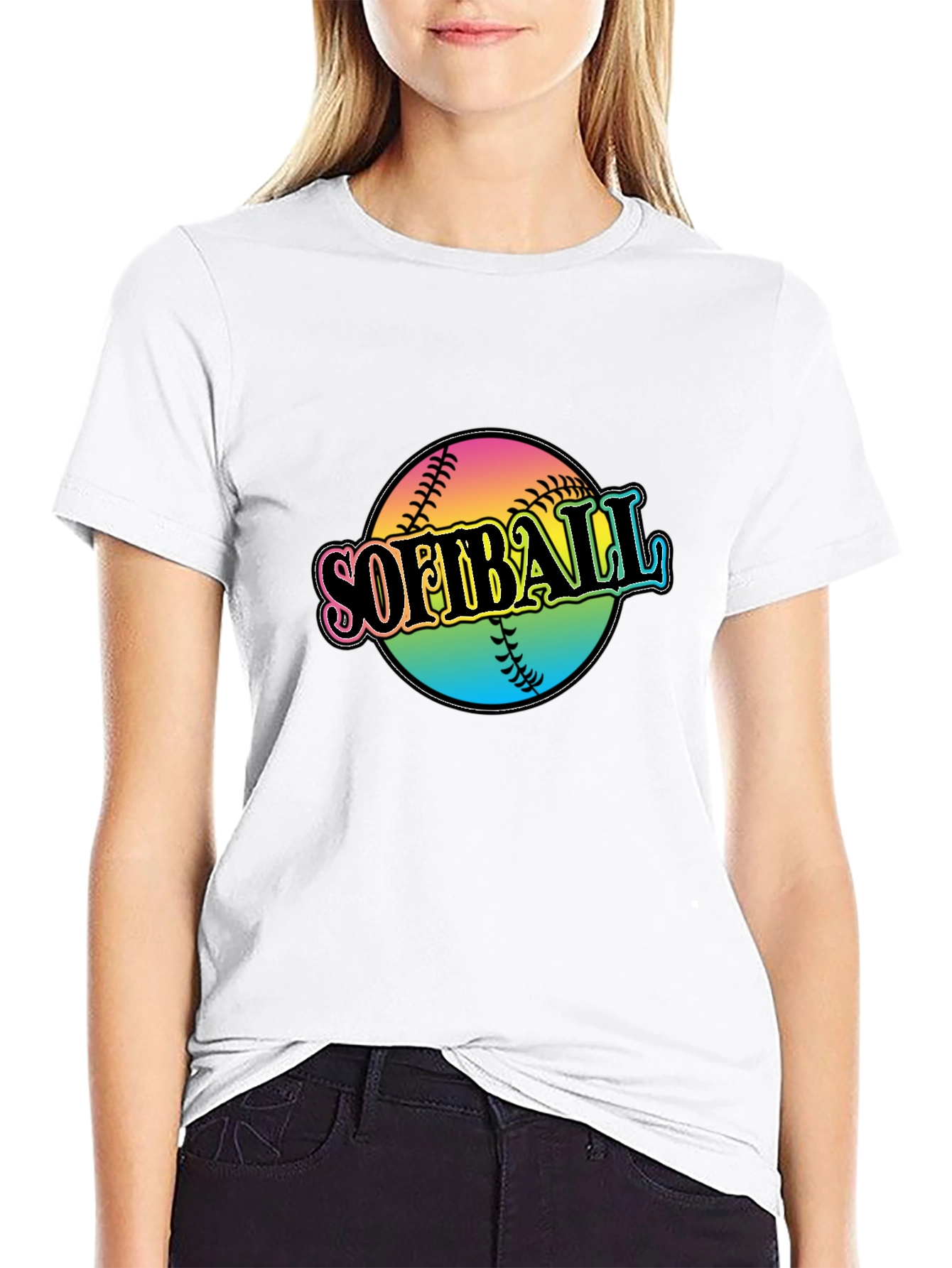 Softball Graphic Black T-Shirt
