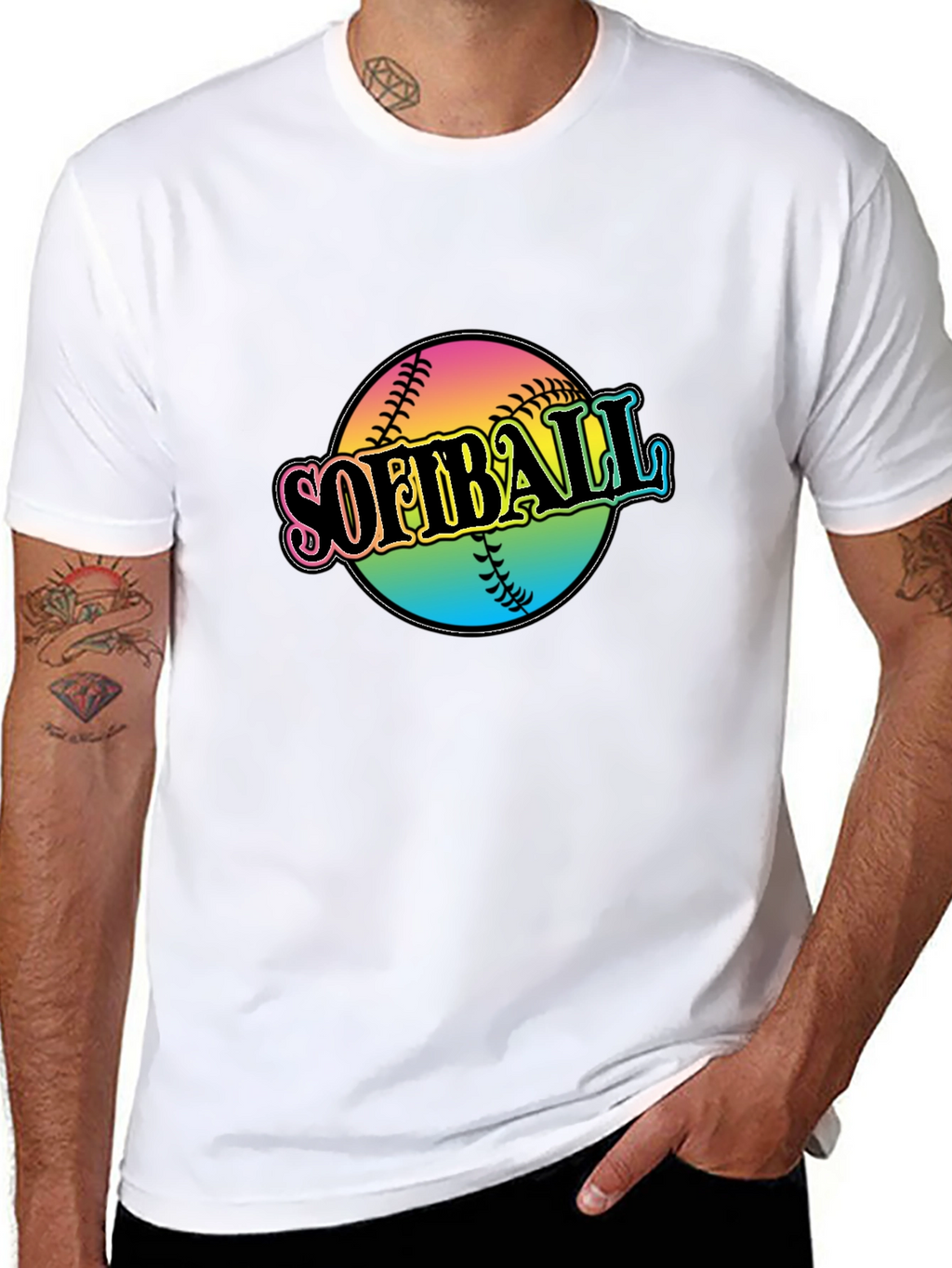 Softball Graphic Black T-Shirt
