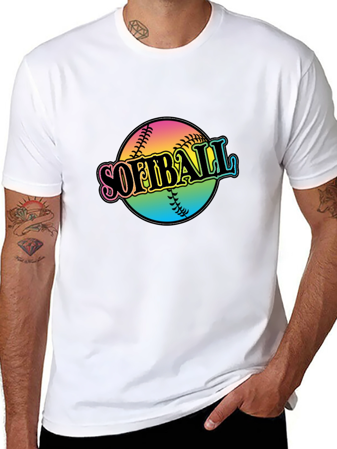 Softball Graphic Black T-Shirt