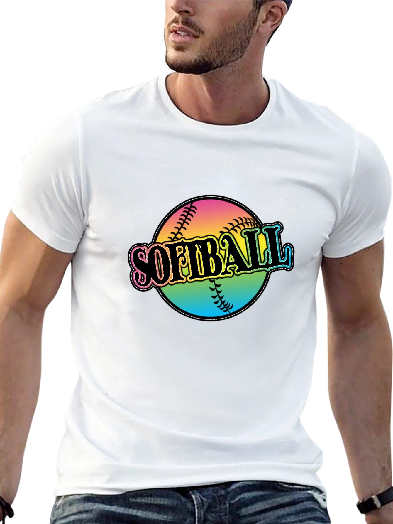 Softball Graphic Black T-Shirt
