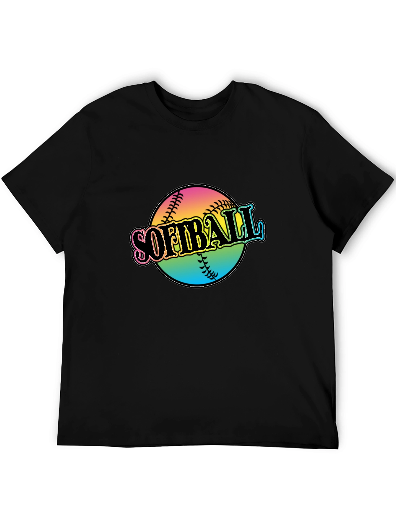 Softball Graphic Black T-Shirt