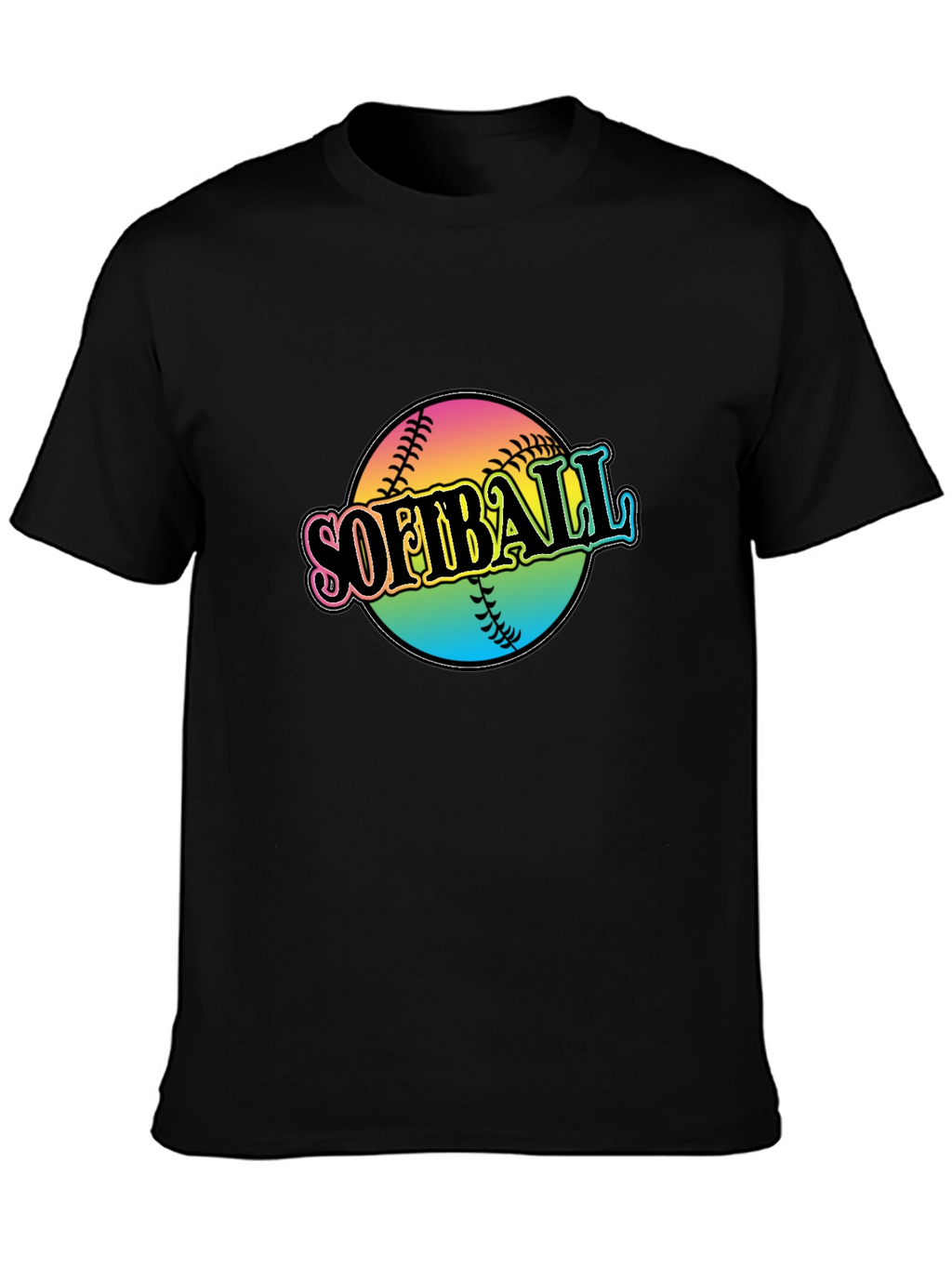 Softball Graphic Black T-Shirt