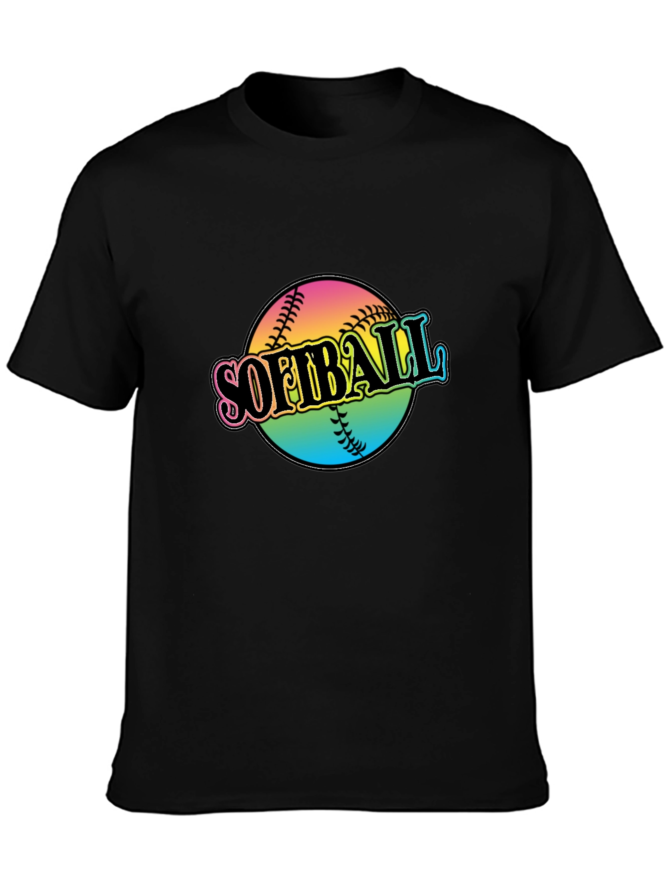 Softball Graphic Black T-Shirt