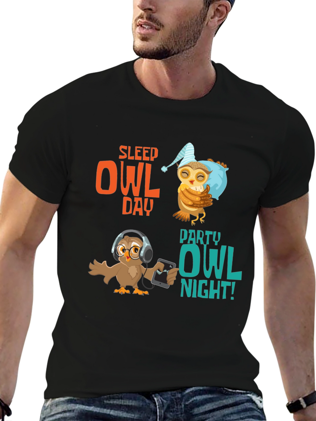 Sleep Owl Day Party Owl Night T-Shirt
