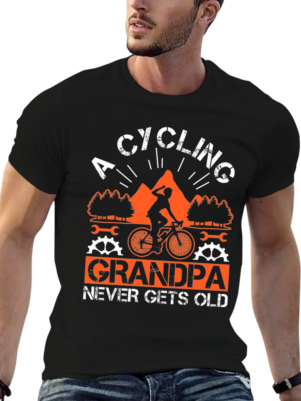Cycling Grandpa T-Shirt - Never Gets Old