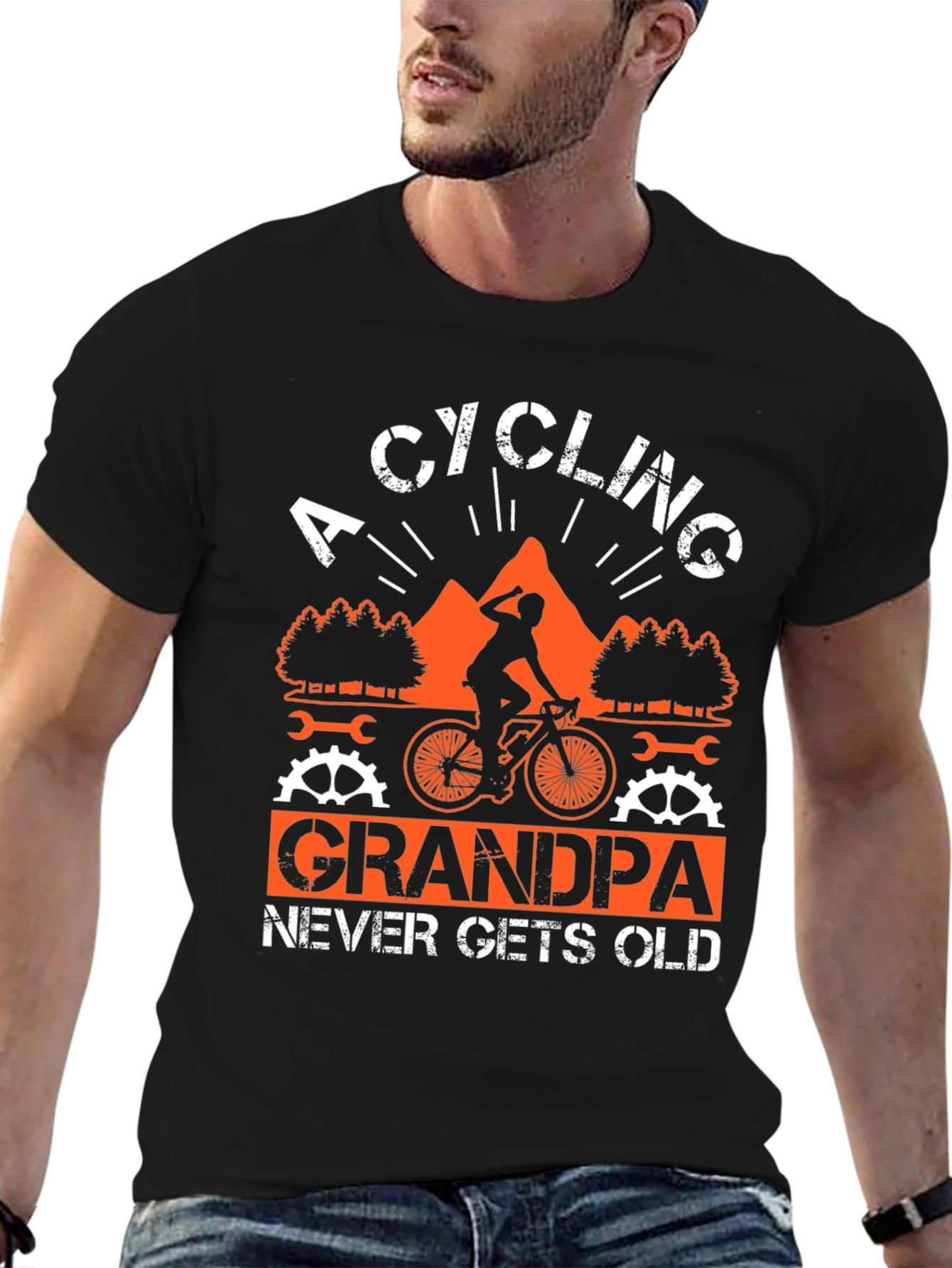 Cycling Grandpa T-Shirt - Never Gets Old
