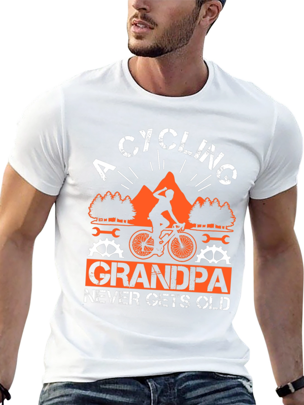 Cycling Grandpa T-Shirt - Never Gets Old