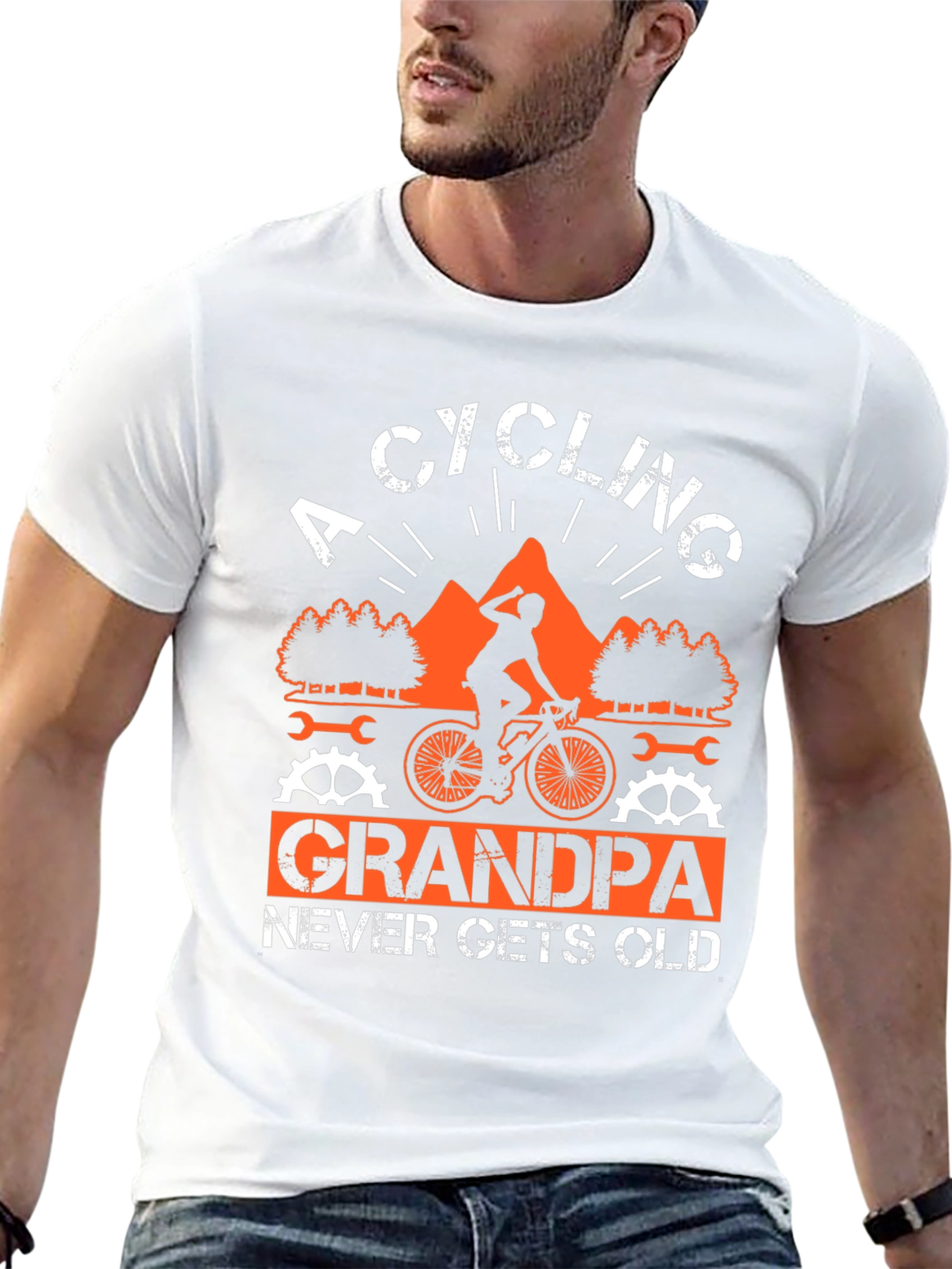 Cycling Grandpa T-Shirt - Never Gets Old