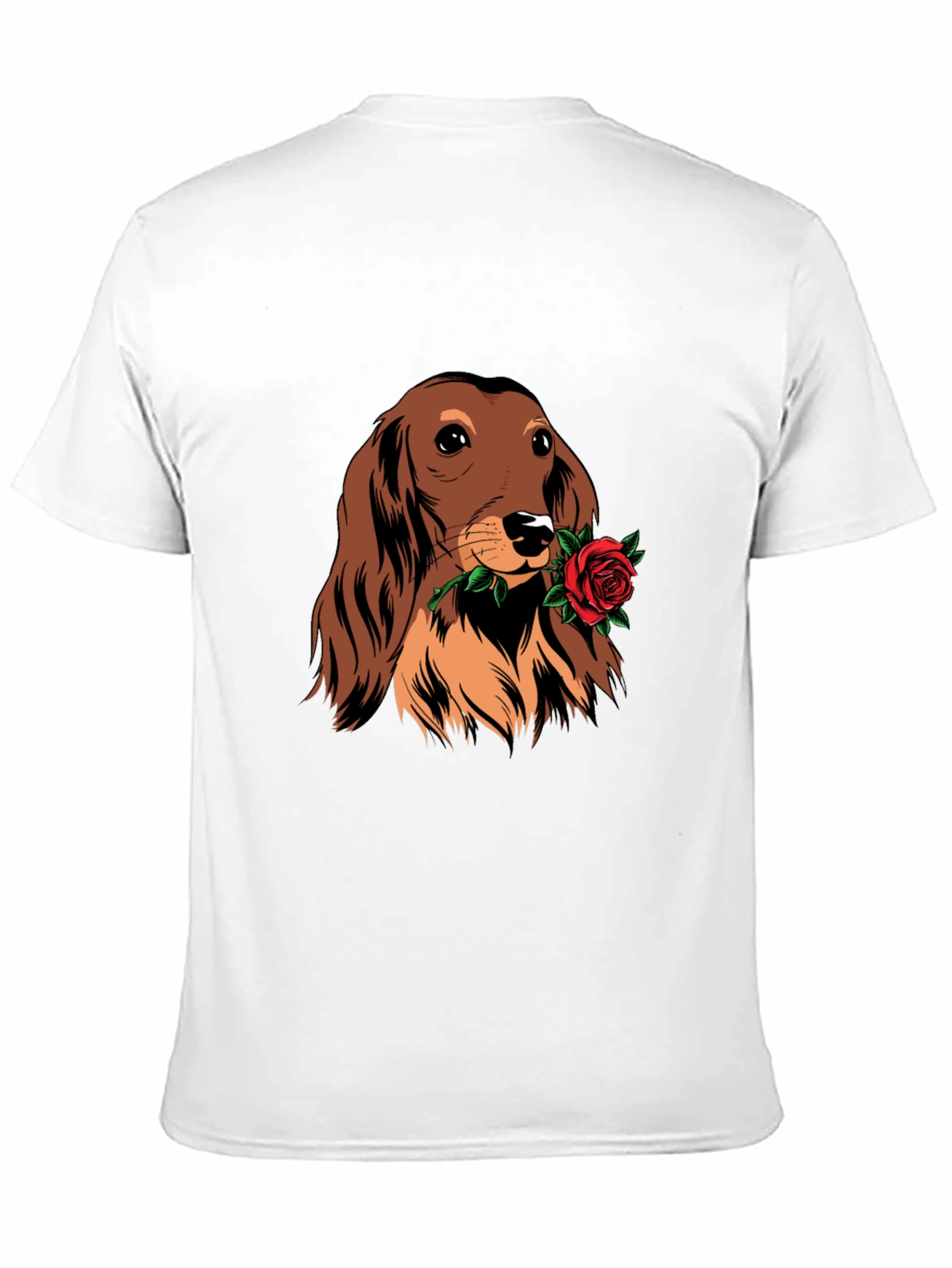 Dachshund Rose Graphic Tee - Black