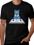 DJ Cat Graphic T-Shirt - Cool Cotton Tee