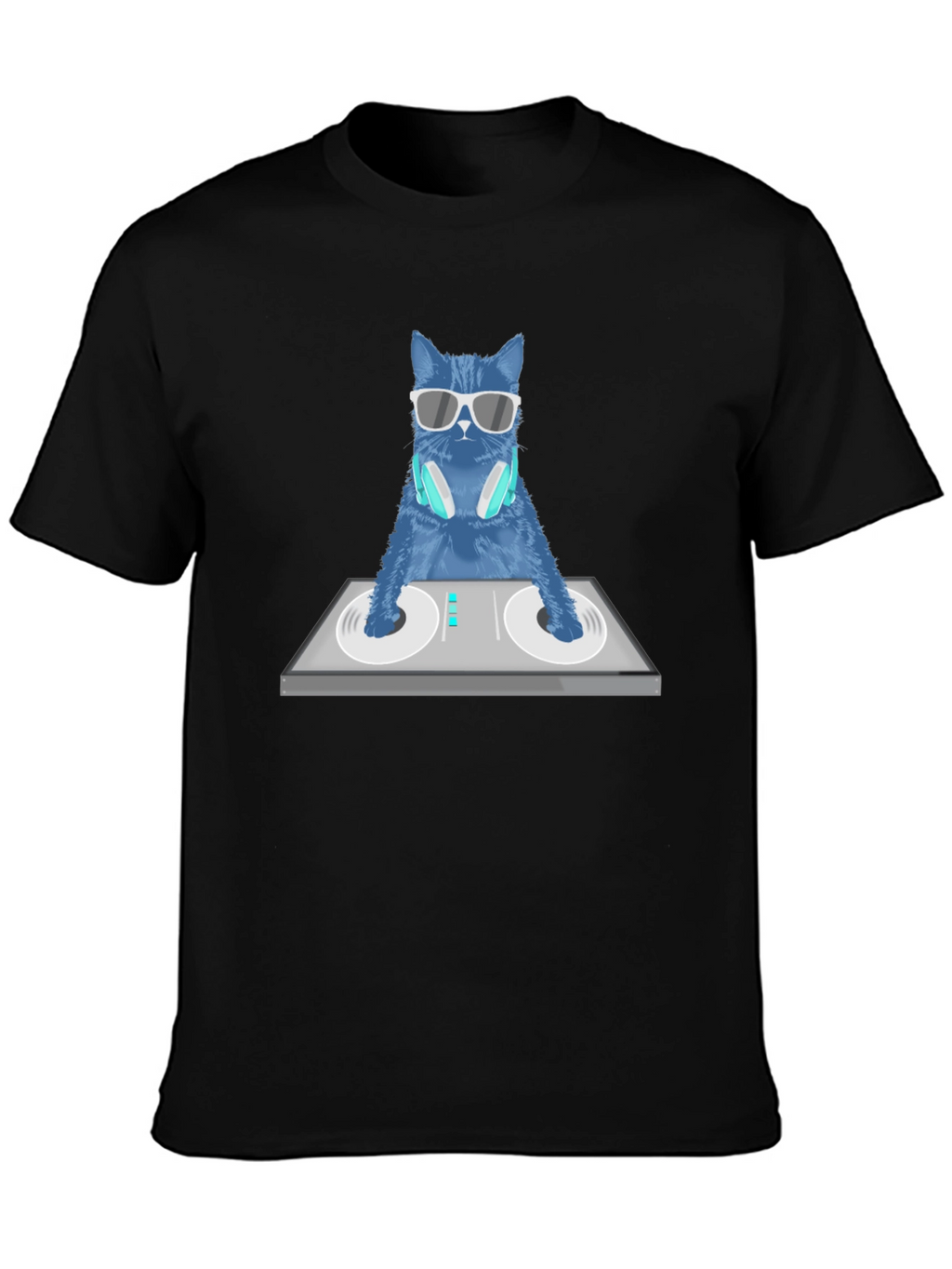 DJ Cat Graphic T-Shirt - Cool Cotton Tee