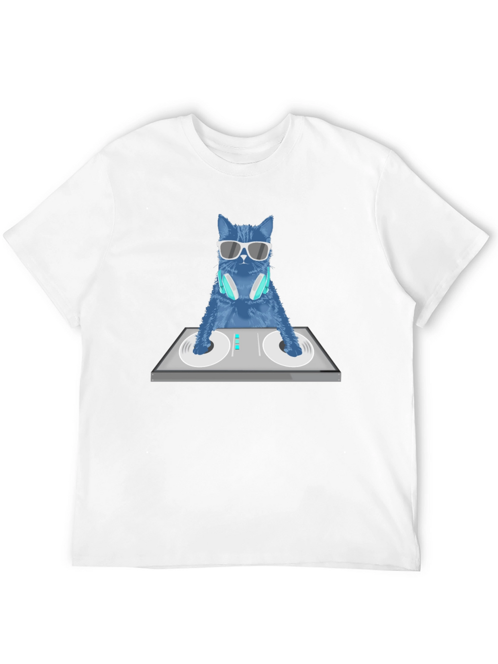 DJ Cat Graphic T-Shirt - Cool Cotton Tee