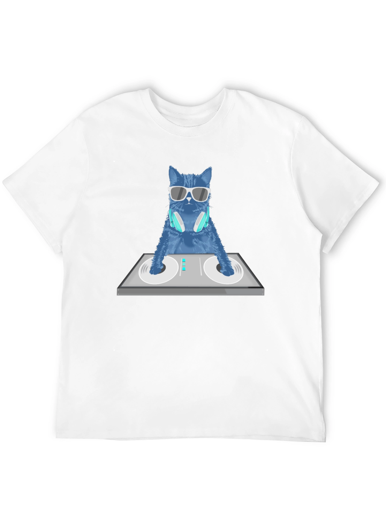 DJ Cat Graphic T-Shirt - Cool Cotton Tee