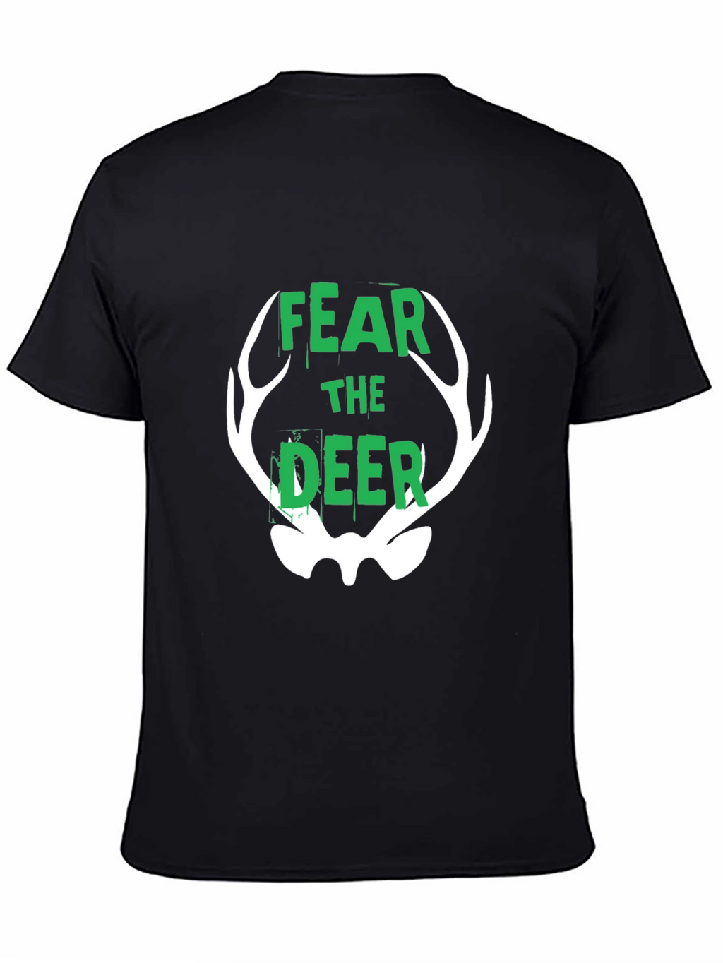 Fear the Deer Graphic Tee - Black Cotton T-Shirt
