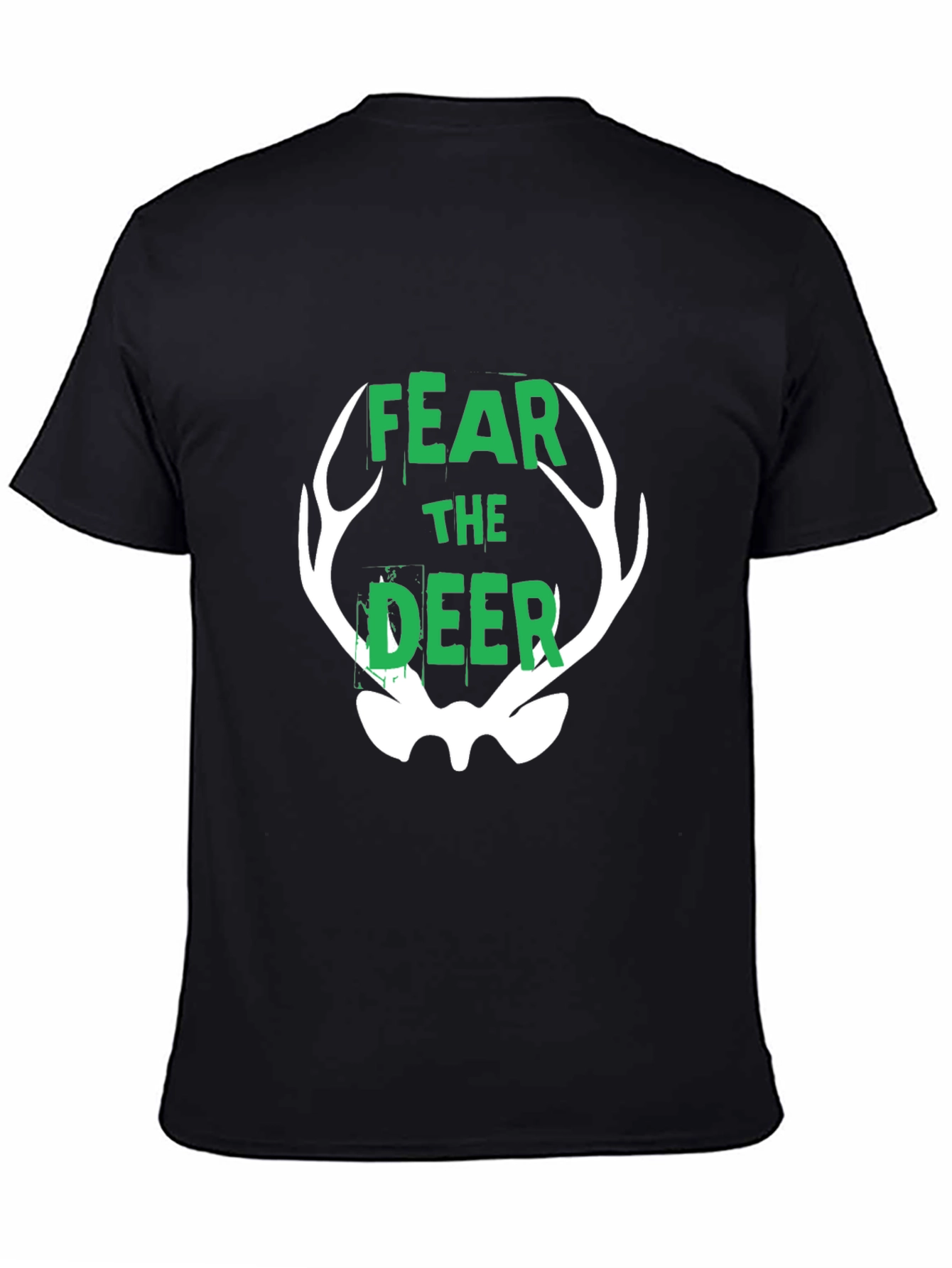 Fear the Deer Graphic Tee - Black Cotton T-Shirt