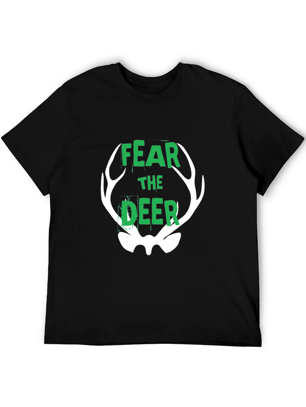 Fear the Deer Graphic Tee - Black Cotton T-Shirt