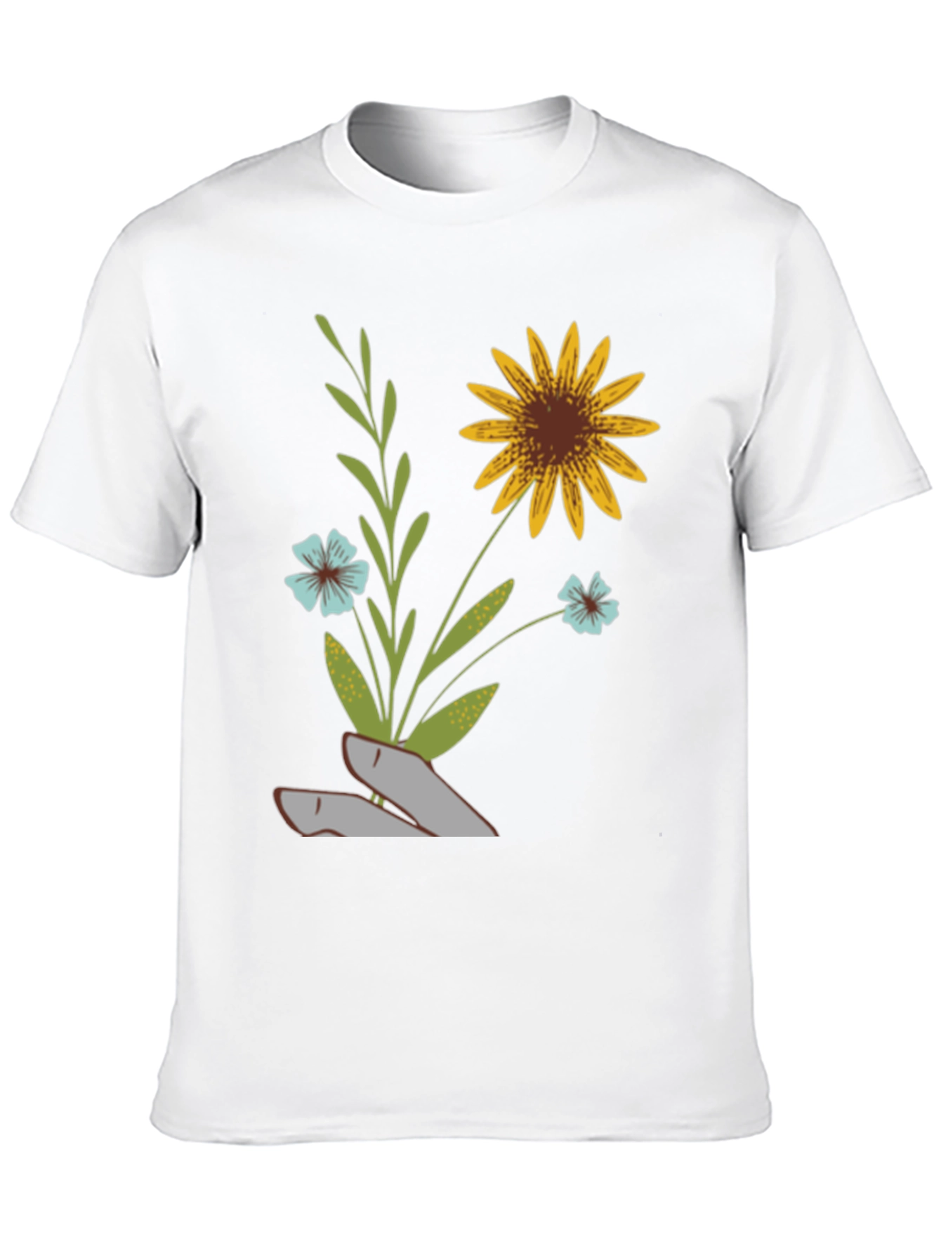 Floral Graphic Print T-Shirt - Black