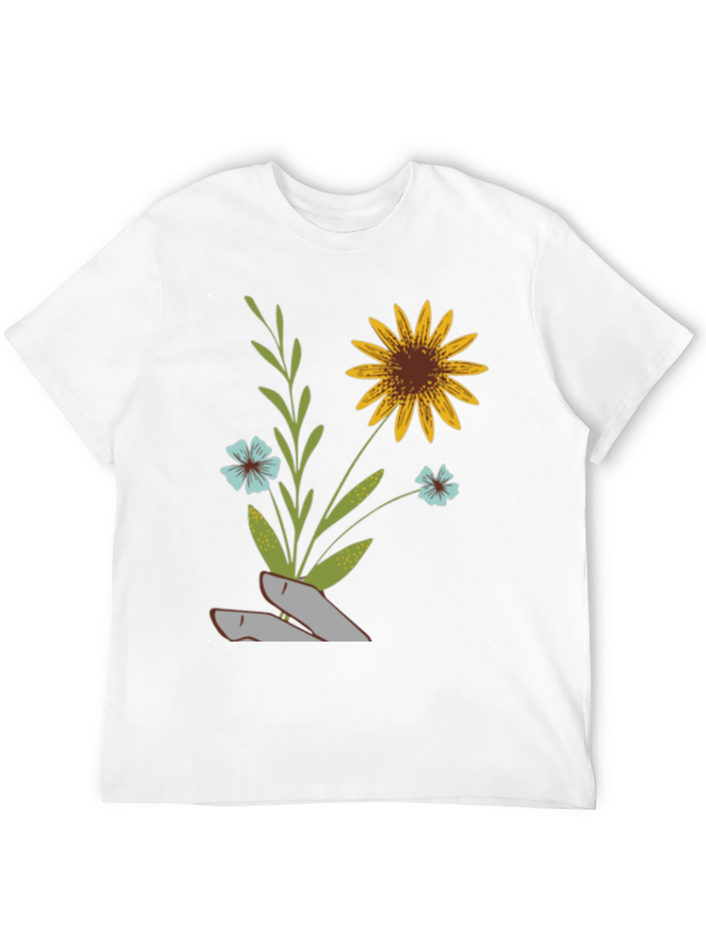 Floral Graphic Print T-Shirt - Black
