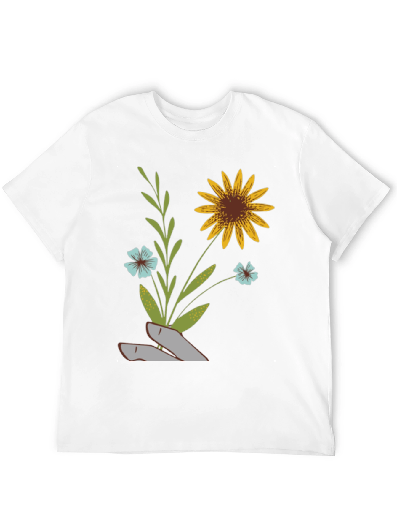 Floral Graphic Print T-Shirt - Black