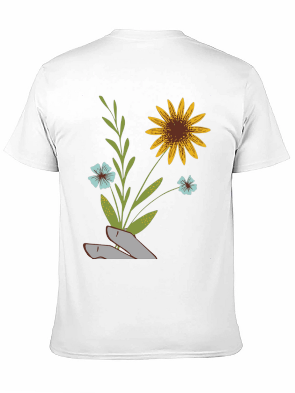 Floral Graphic Print T-Shirt - Black