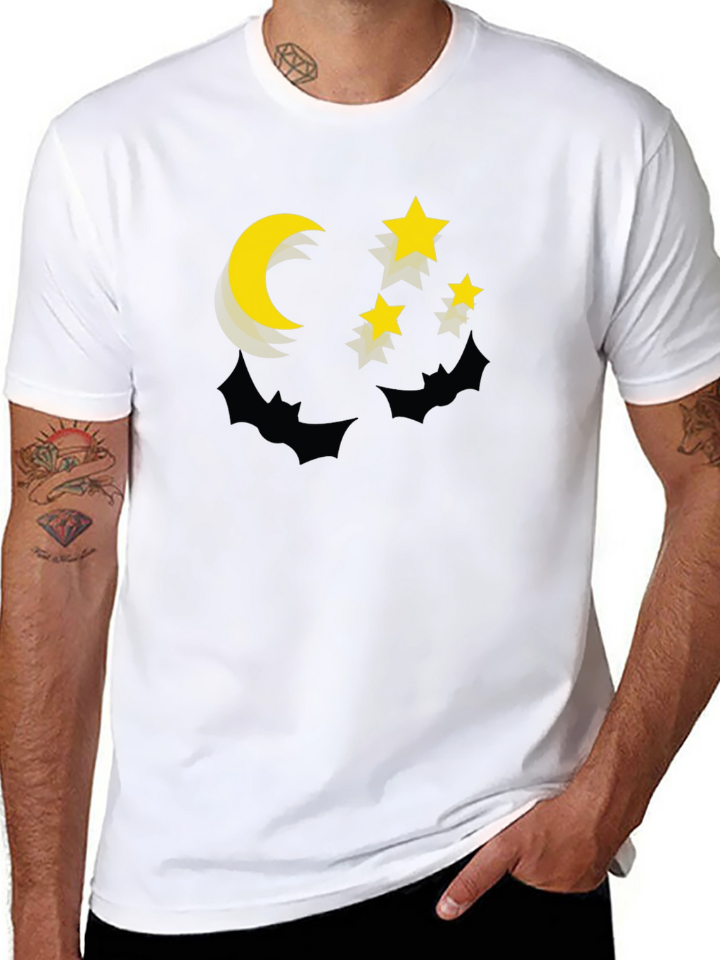 Moon and Stars Graphic Tee - Spooky Season