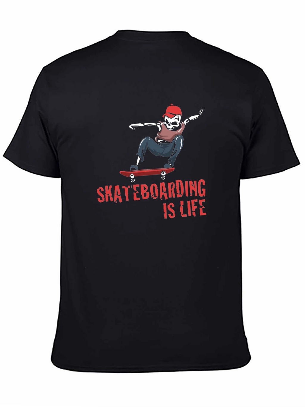 Skateboarding is Life Tee - Skeleton Skateboarder Graphic T-Shirt
