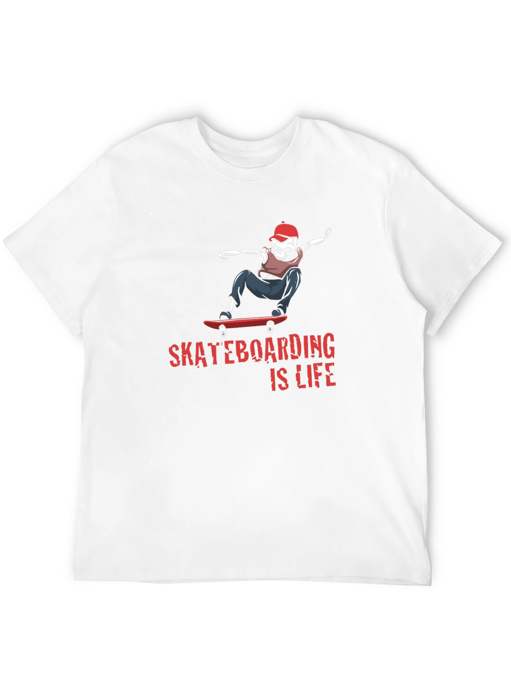 Skateboarding is Life Tee - Skeleton Skateboarder Graphic T-Shirt