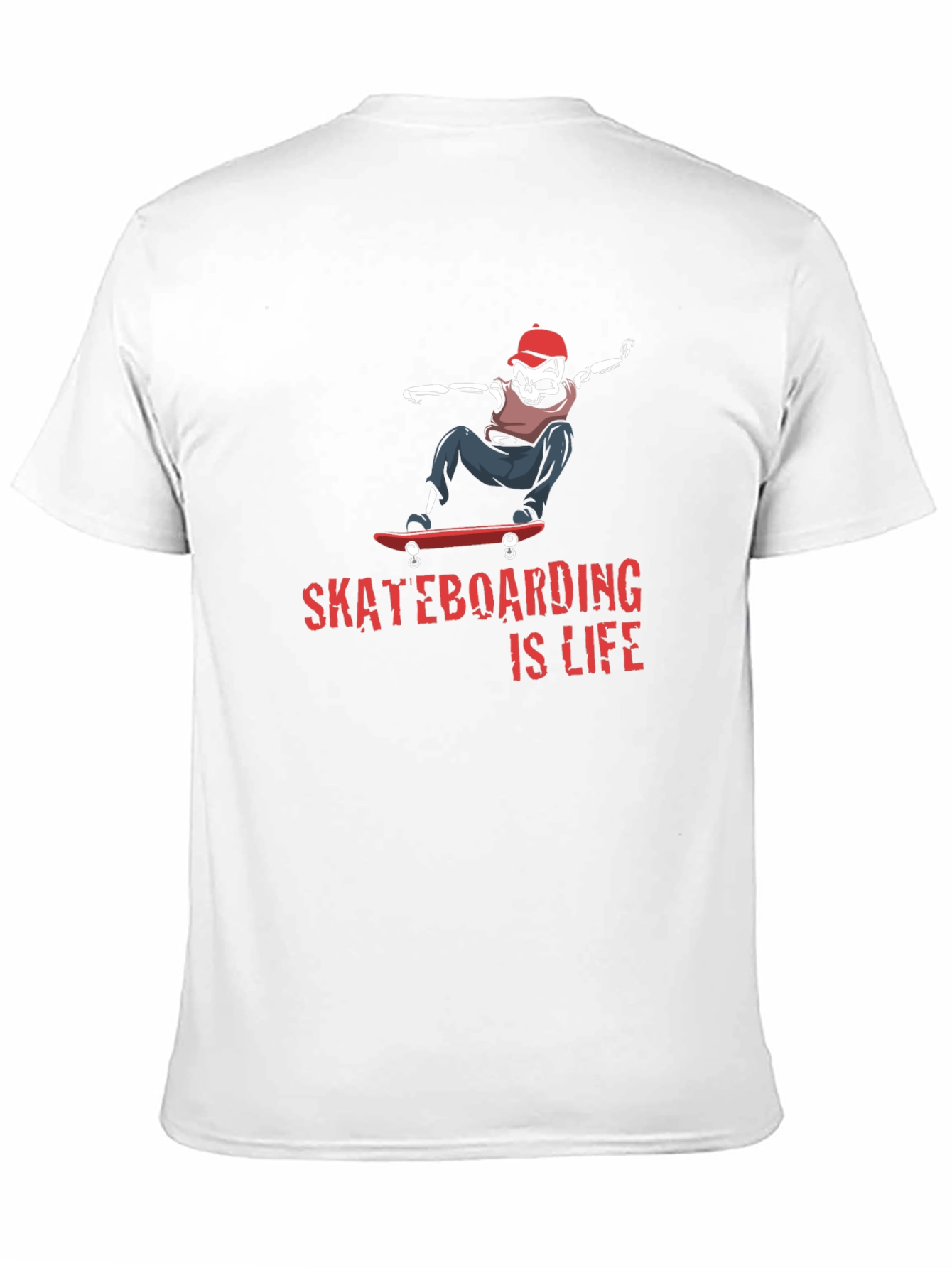 Skateboarding is Life Tee - Skeleton Skateboarder Graphic T-Shirt
