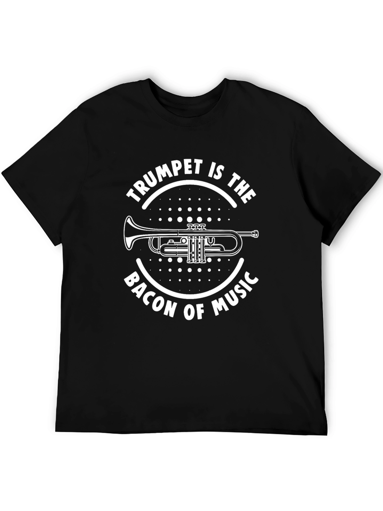 Trumpet Is The Bacon Of Music Black Graphic Tee