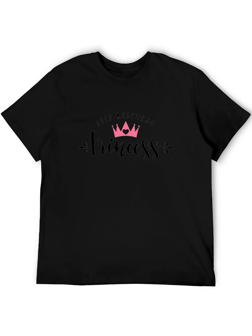 Self Rescuing Princess Black T-Shirt