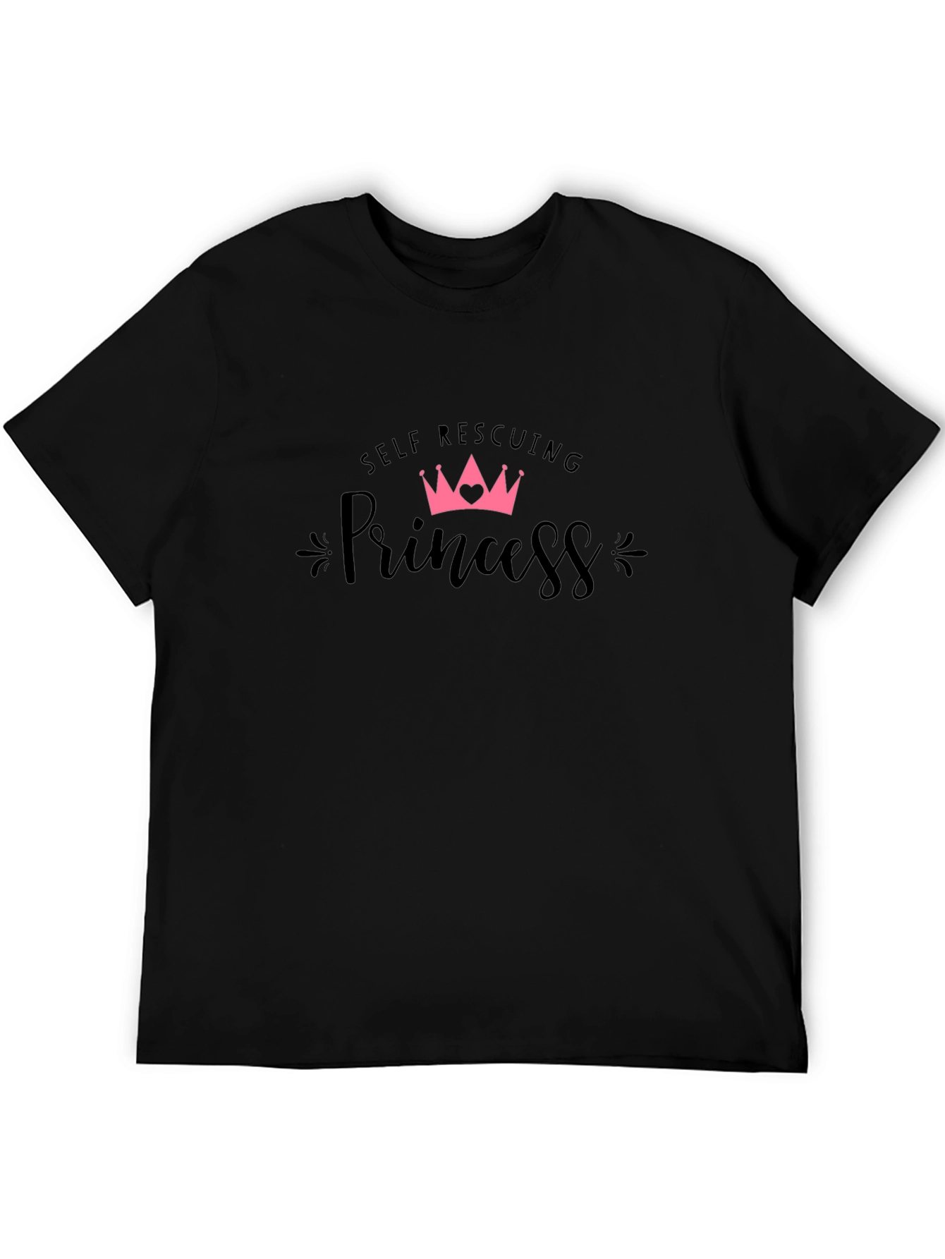 Self Rescuing Princess Black T-Shirt