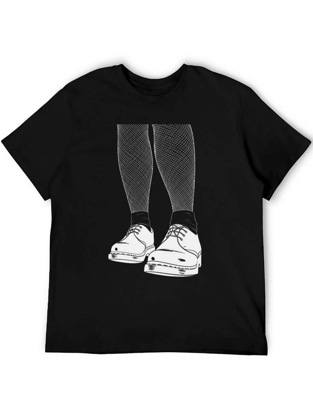 Edgy Graphic Tee: Fishnets and Doc Martens Style