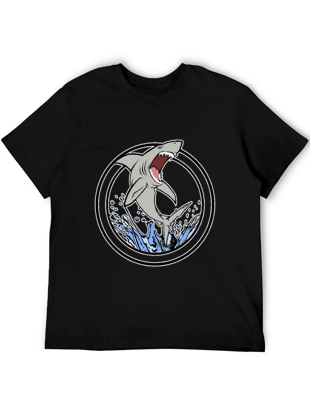 Shark Graphic T-Shirt - Black Cotton Tee