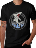Shark Graphic T-Shirt - Black Cotton Tee