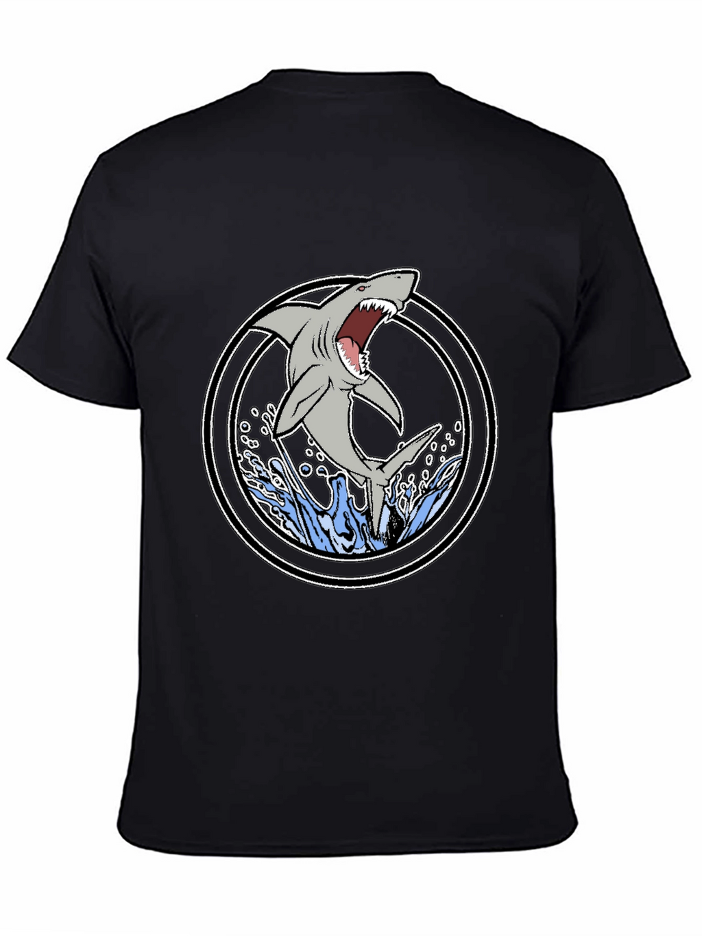 Shark Graphic T-Shirt - Black Cotton Tee