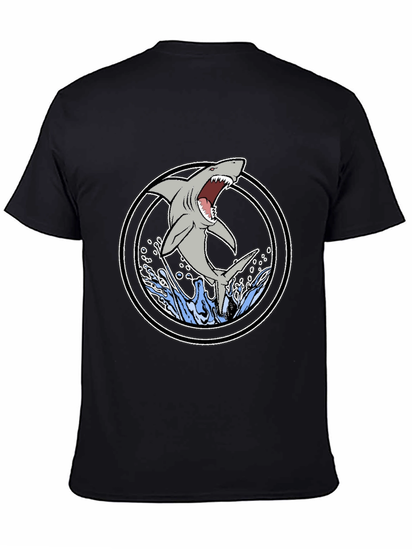 Shark Graphic T-Shirt - Black Cotton Tee