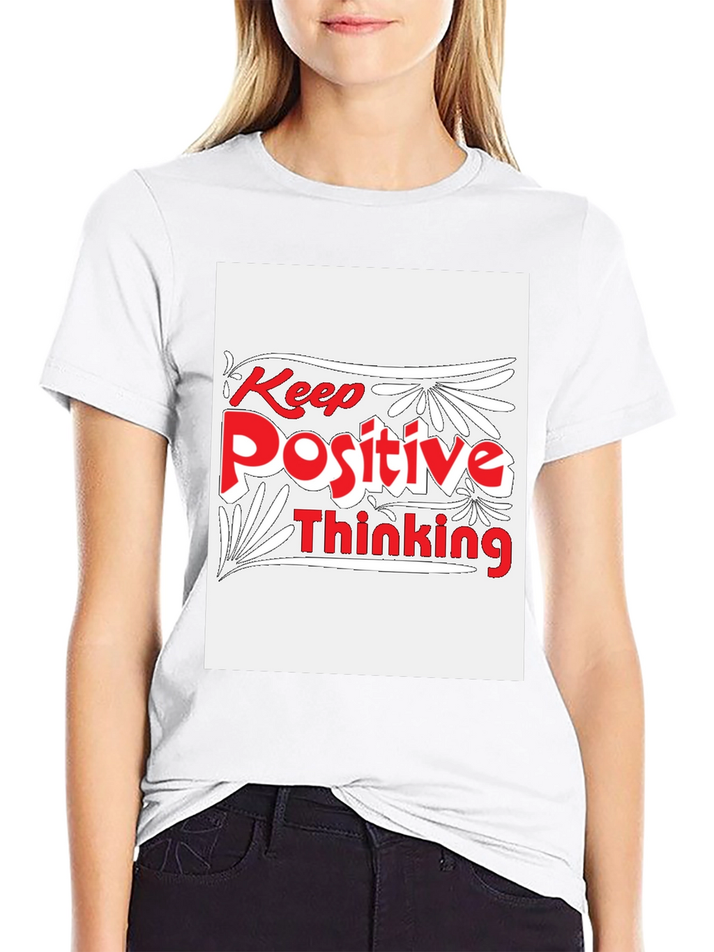 Keep Positive Thinking Graphic Tee - Black