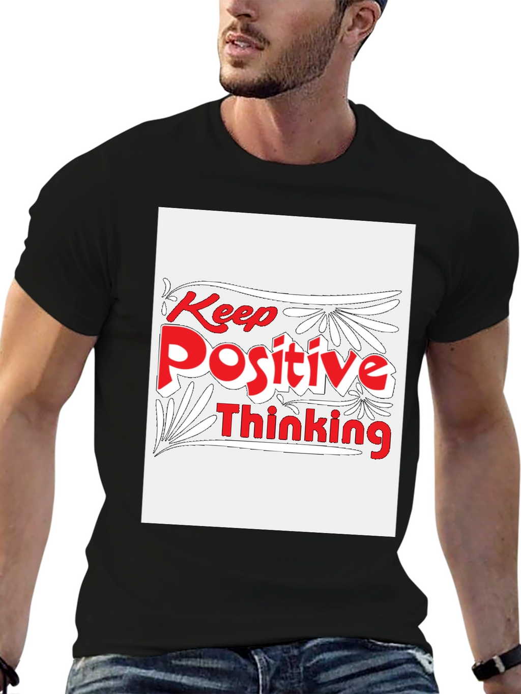 Keep Positive Thinking Graphic Tee - Black