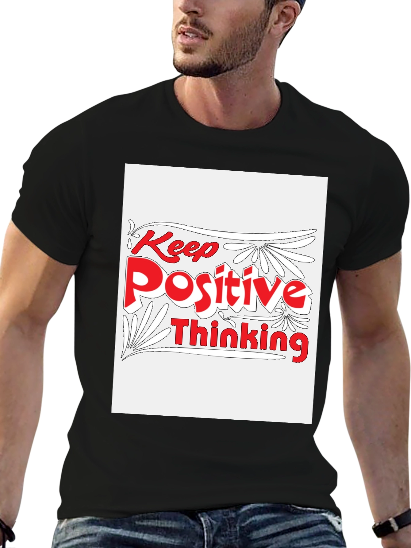 Keep Positive Thinking Graphic Tee - Black