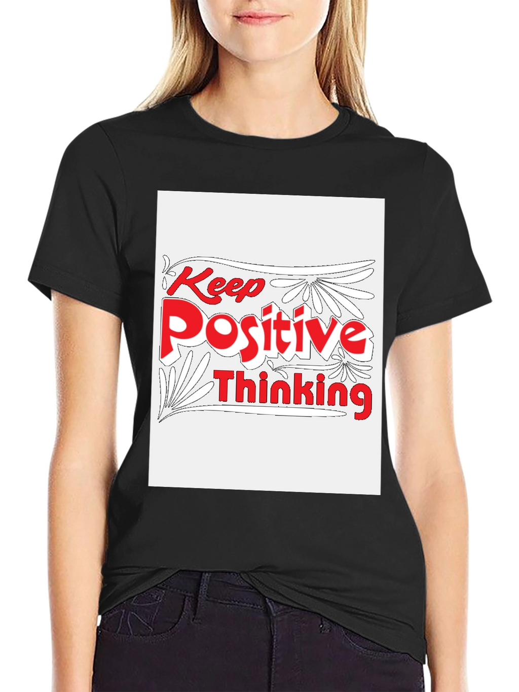Keep Positive Thinking Graphic Tee - Black