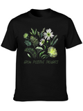 Floral Grow Positive Thoughts Graphic T-Shirt