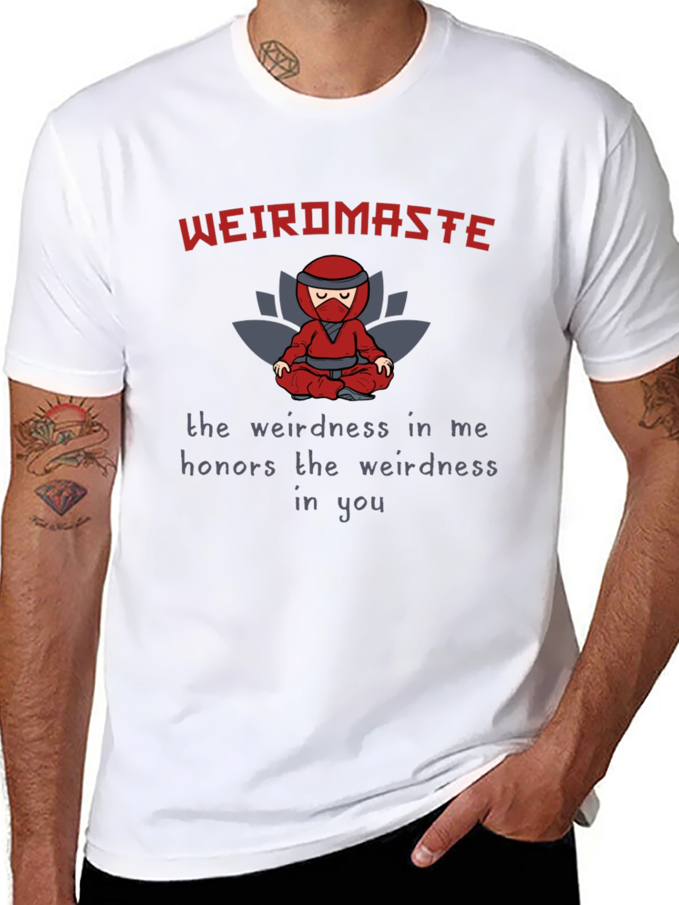 Weird Master Ninja Graphic Tee - Black Cotton T-Shirt