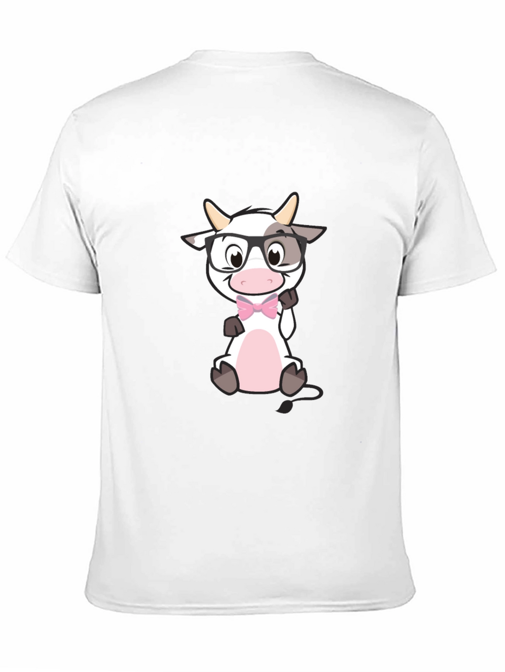Funny Cow with Glasses Black T-Shirt