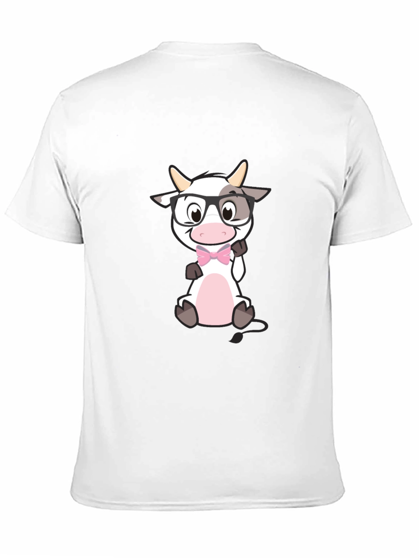 Funny Cow with Glasses Black T-Shirt