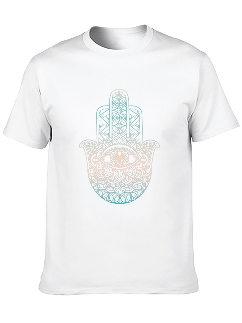 Hamsa Hand Graphic Tee - Black Cotton T-Shirt