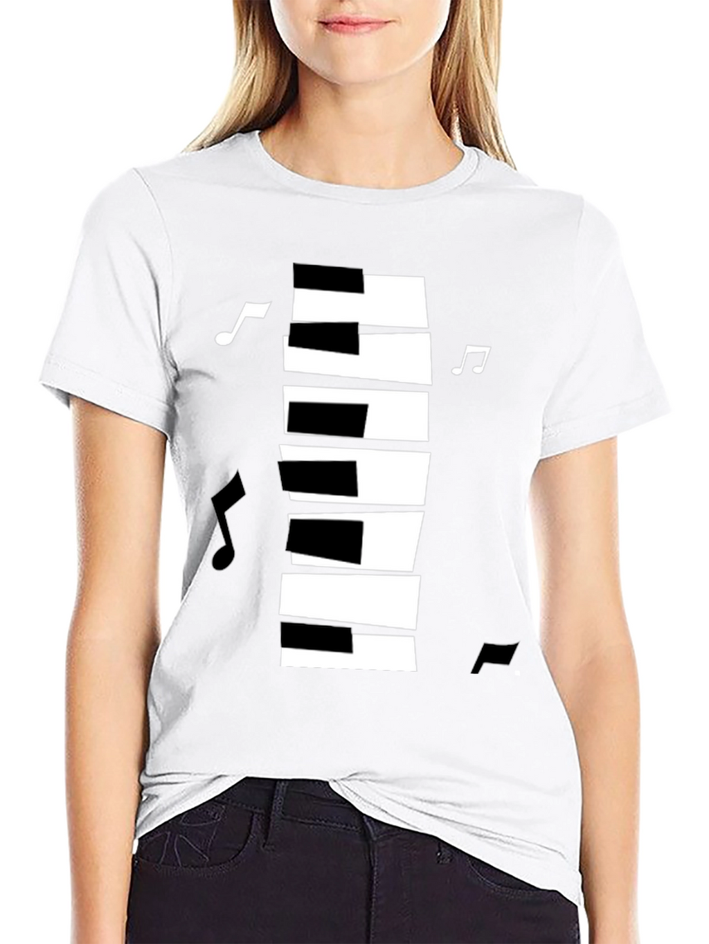 Piano Keys Music Notes Graphic T-Shirt