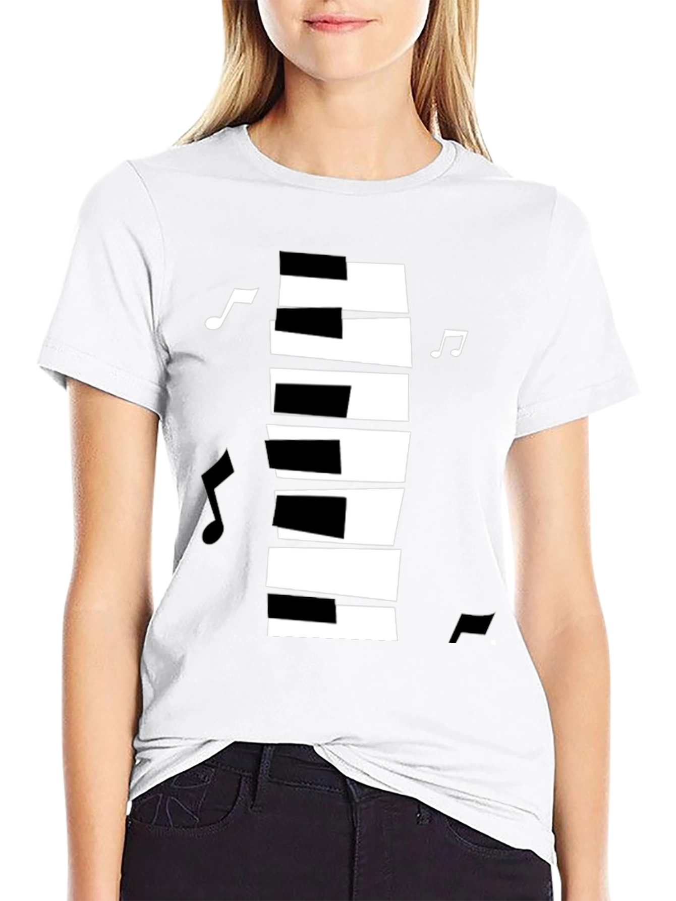 Piano Keys Music Notes Graphic T-Shirt