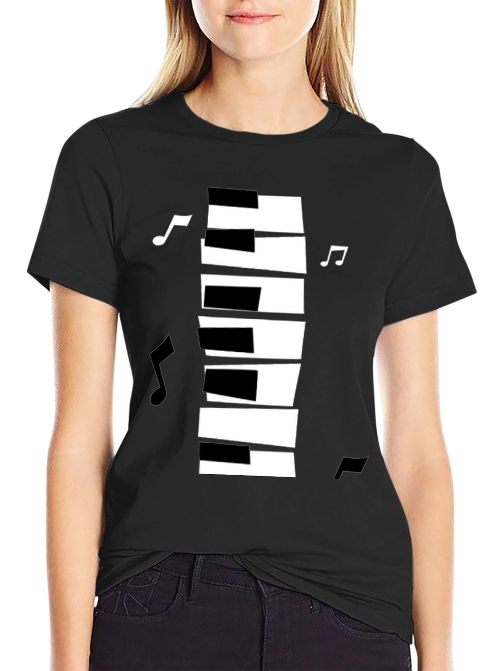 Piano Keys Music Notes Graphic T-Shirt