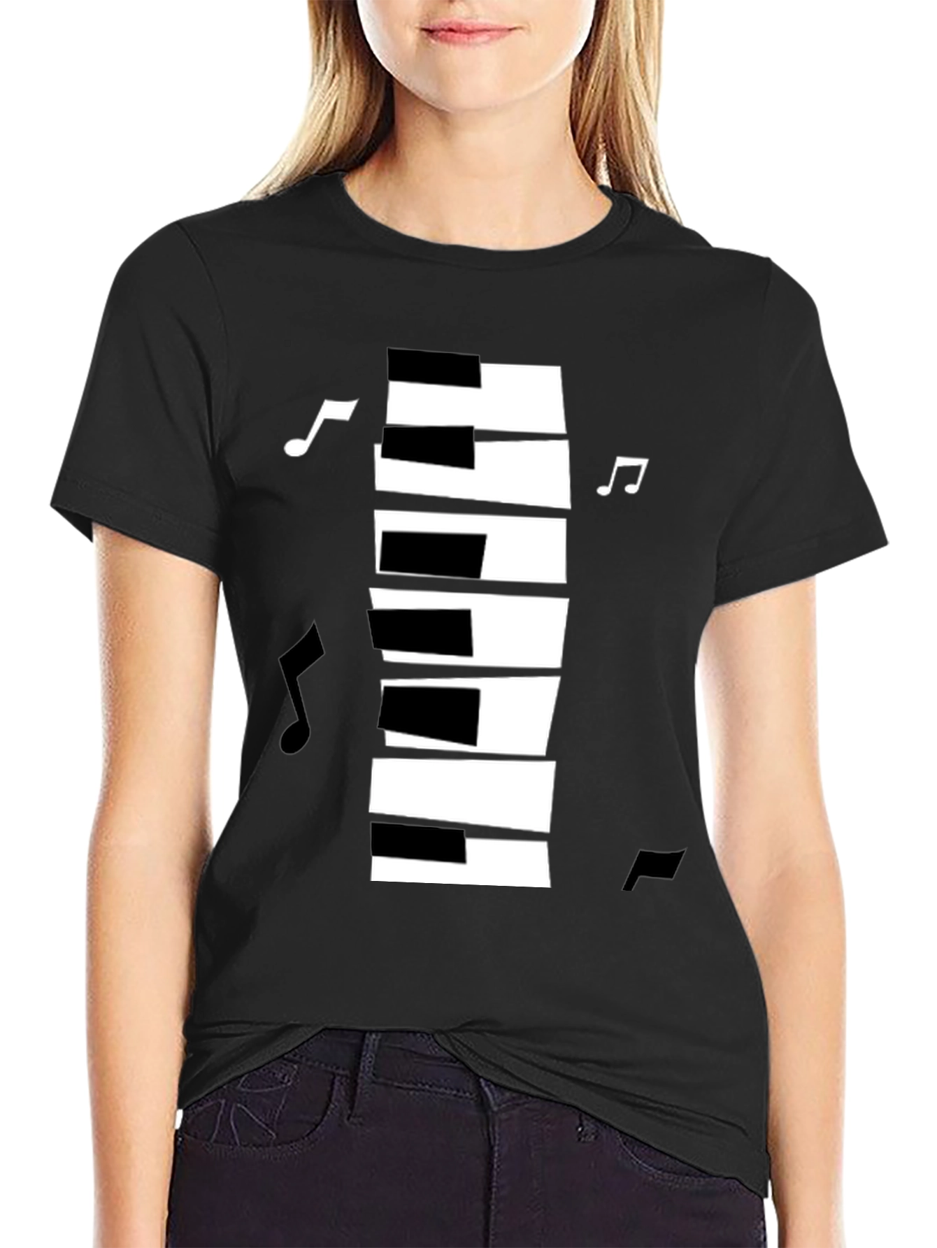 Piano Keys Music Notes Graphic T-Shirt