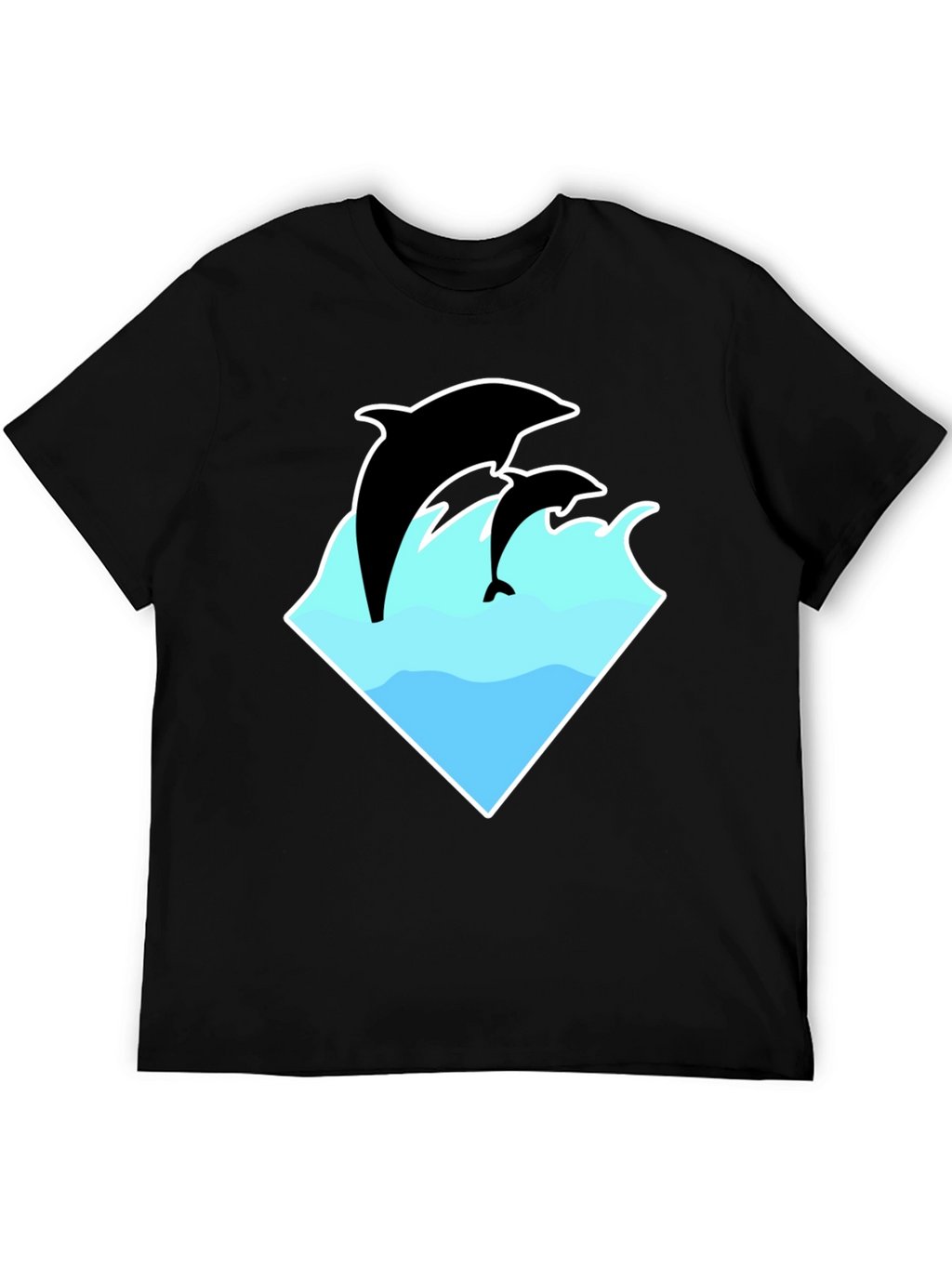 Dolphin Graphic T-Shirt - Black Cotton Tee